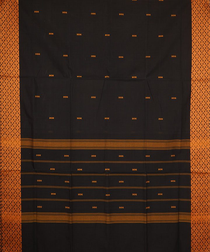 Black mustard border cotton venkatagiri handloom saree