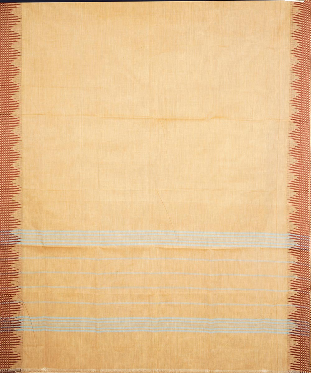 Cream striped pallu cotton venkatagiri handloom saree