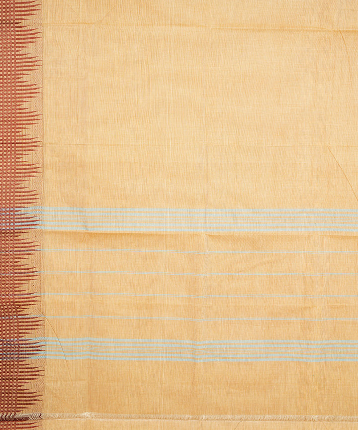 Cream striped pallu cotton venkatagiri handloom saree