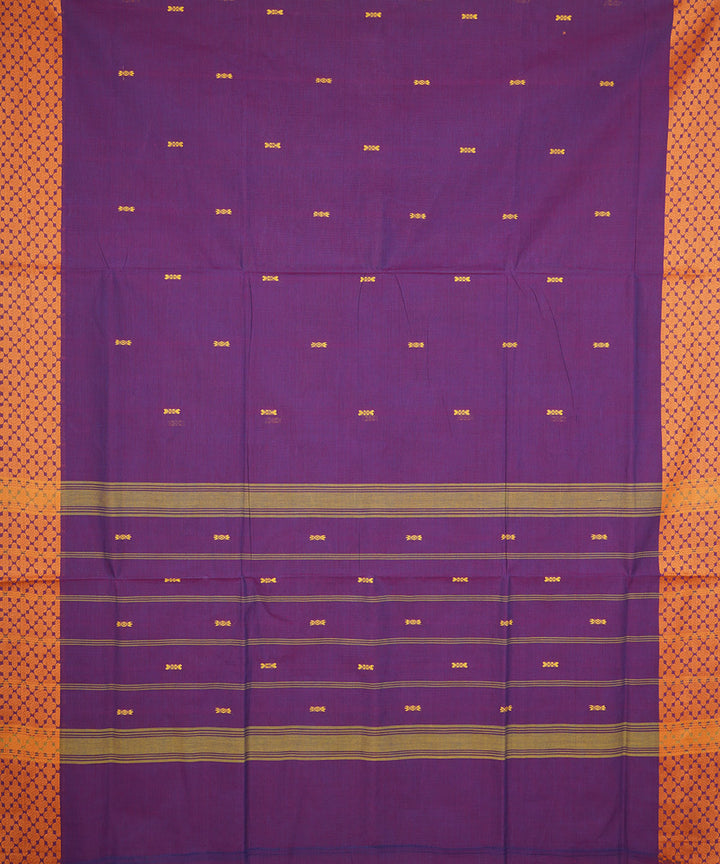 Byzantine orange border cotton venkatagiri handwoven saree