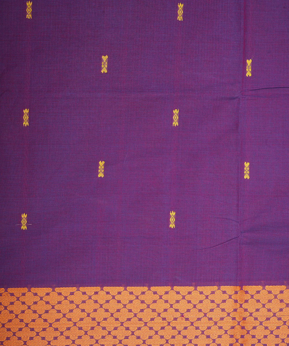 Byzantine orange border cotton venkatagiri handwoven saree