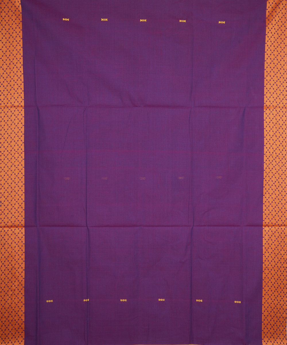 Byzantine orange border cotton venkatagiri handwoven saree