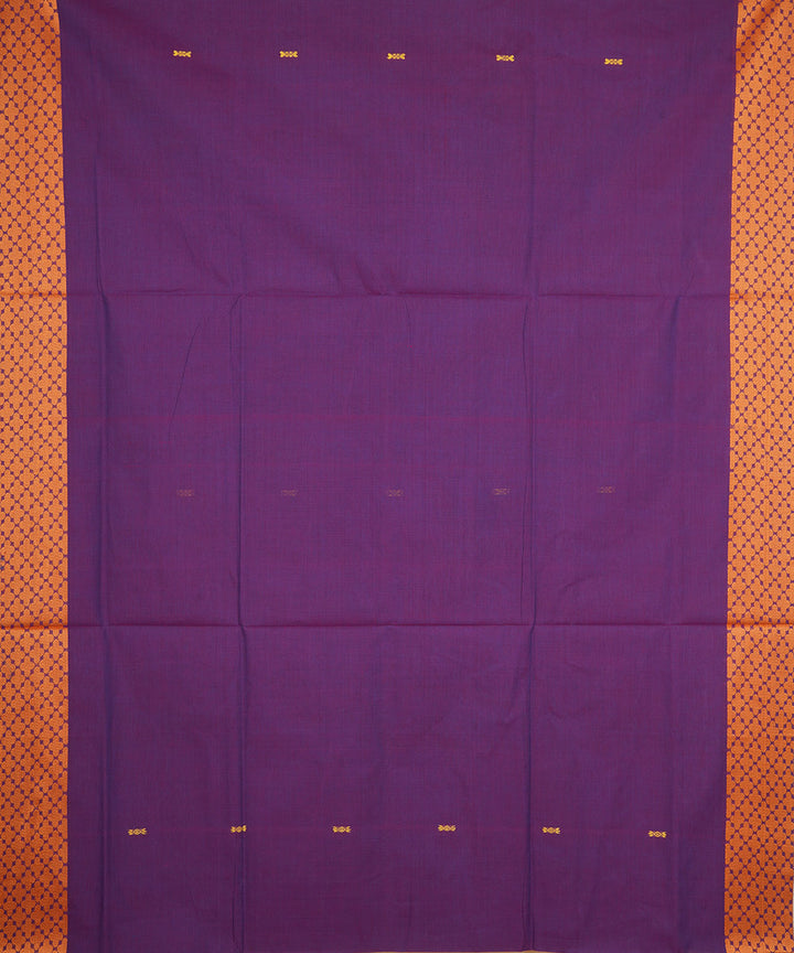 Byzantine orange border cotton venkatagiri handwoven saree