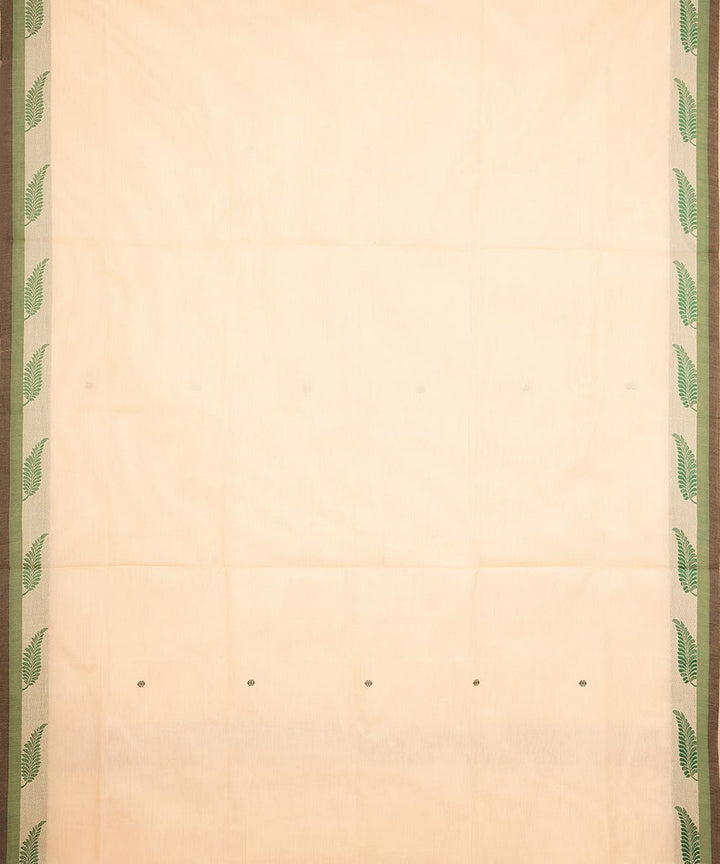 Beige green border cotton venkatagiri handloom saree