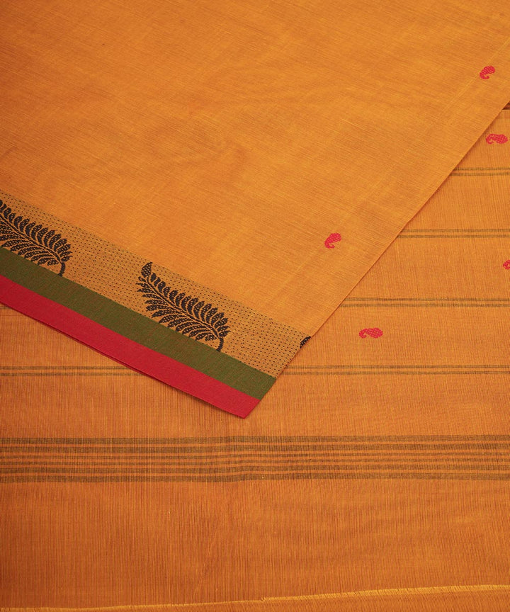 Yellow striped pallu cotton venkatagiri handloom saree