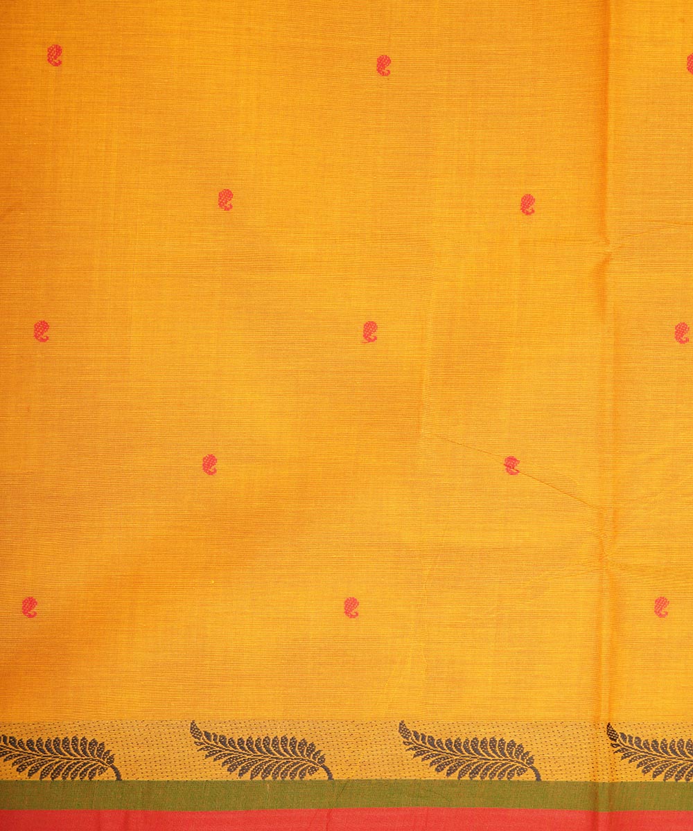 Yellow striped pallu cotton venkatagiri handloom saree