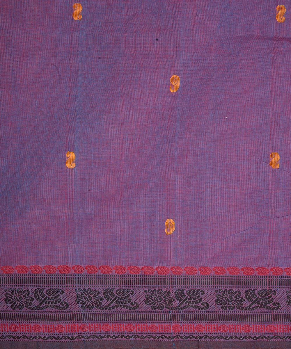 Navy blue blue cotton venkatagiri handloom saree