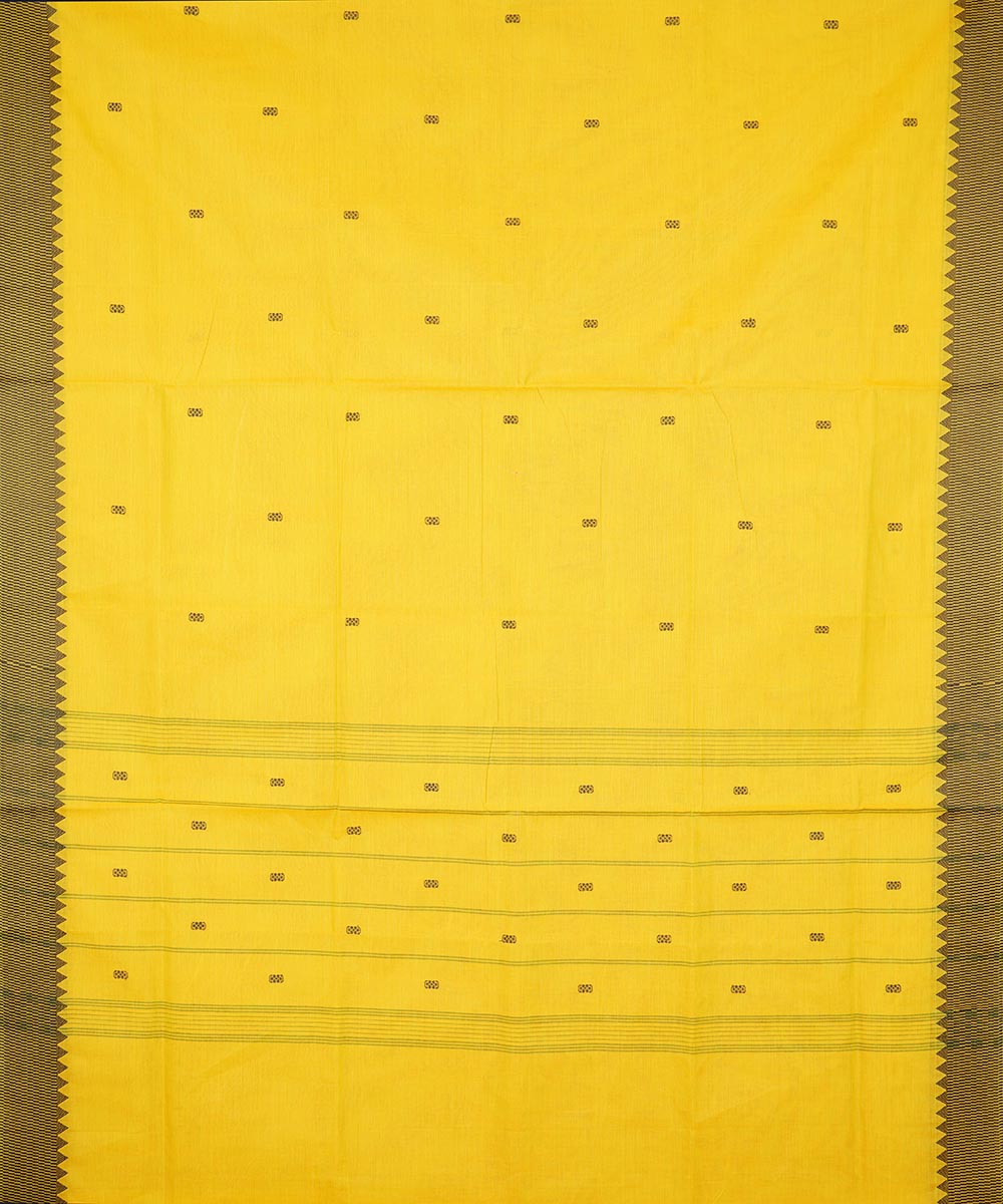 Yellow striped pallu cotton venkatagiri handloom saree