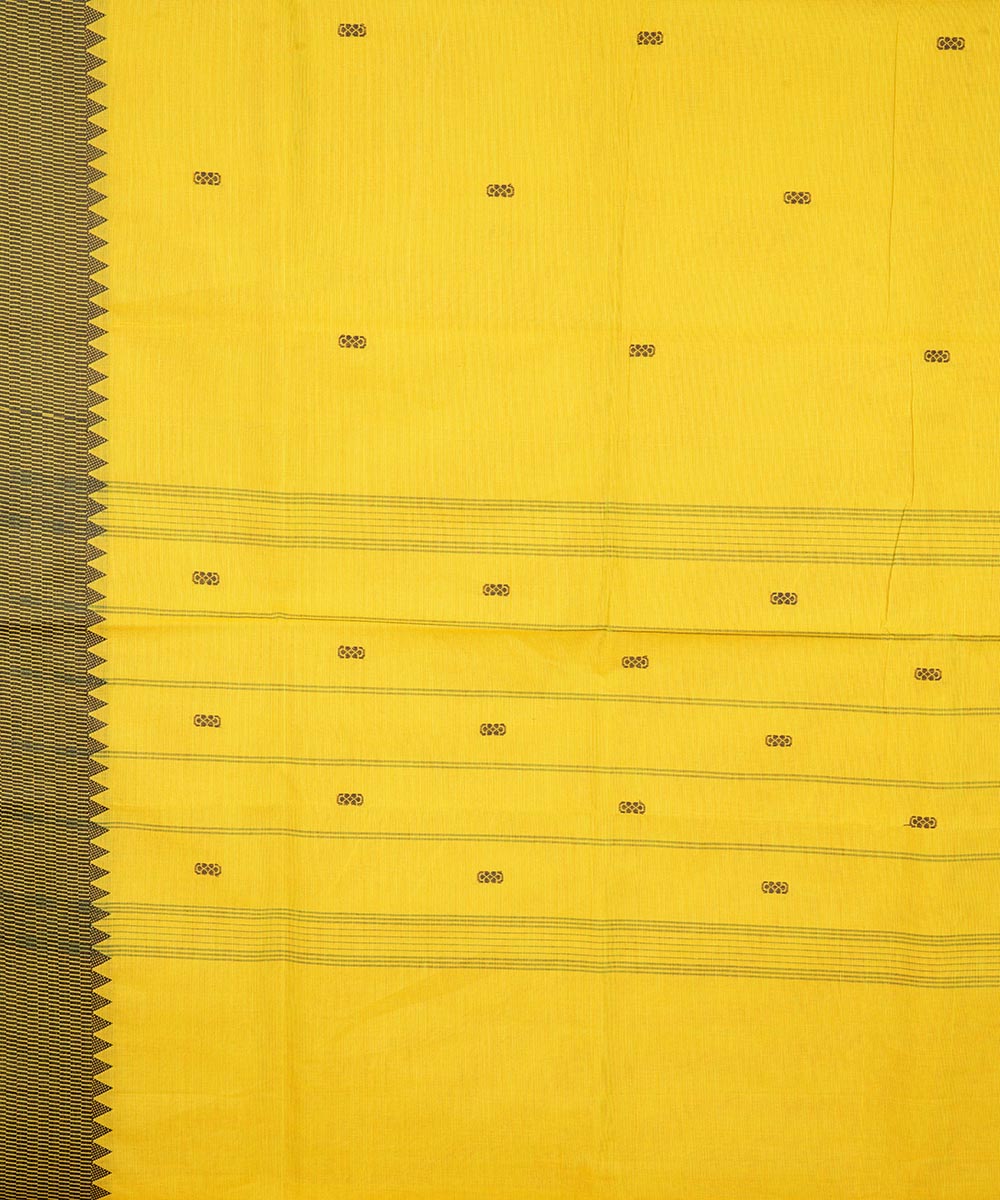 Yellow striped pallu cotton venkatagiri handloom saree