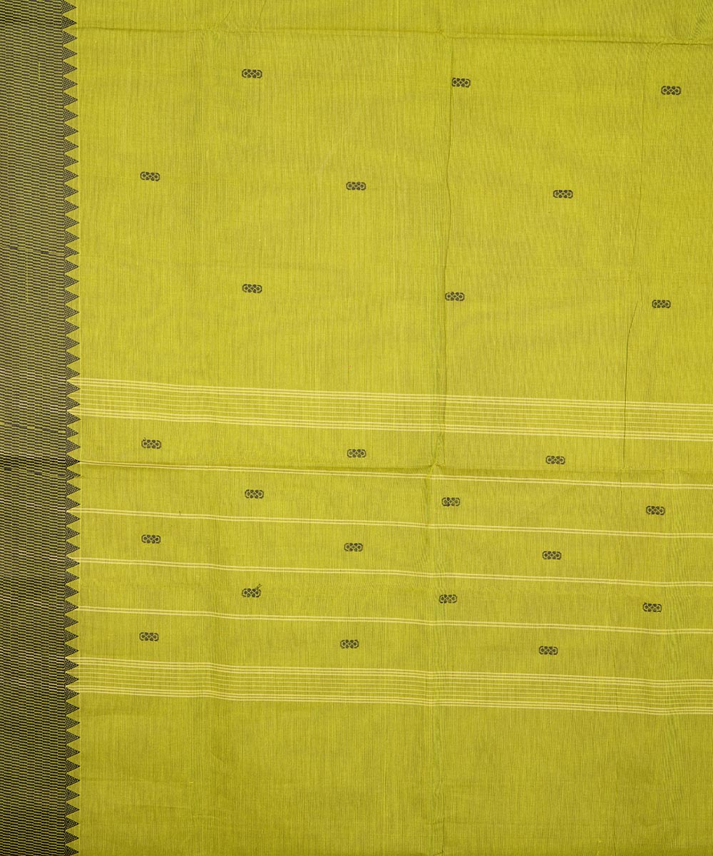 Lime green cotton venkatagiri handloom saree