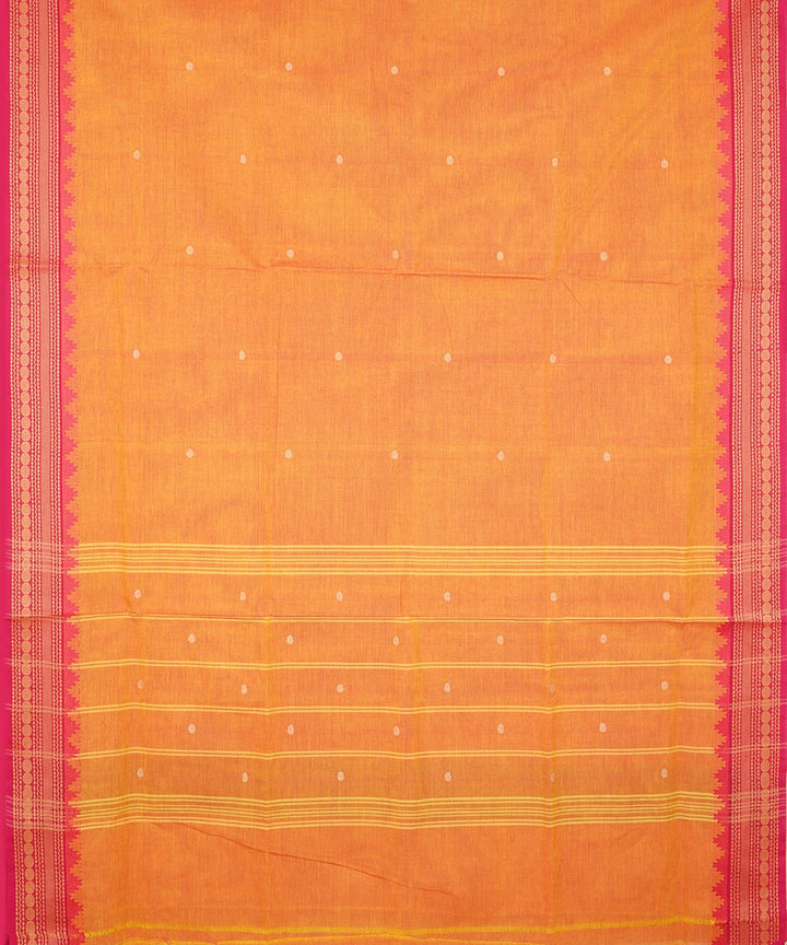 Orange pink border cotton venkatagiri handloom saree