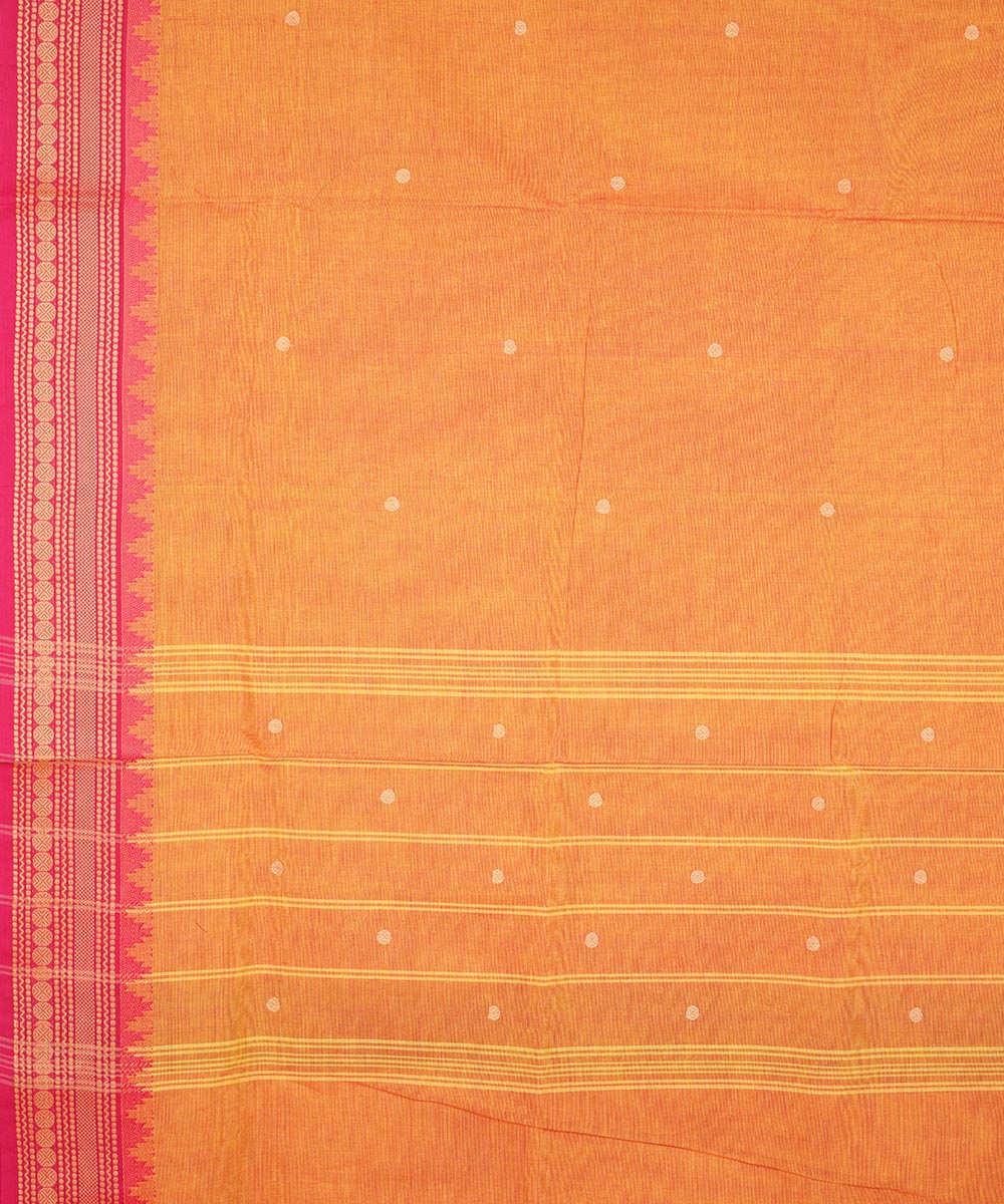 Orange pink border cotton venkatagiri handloom saree