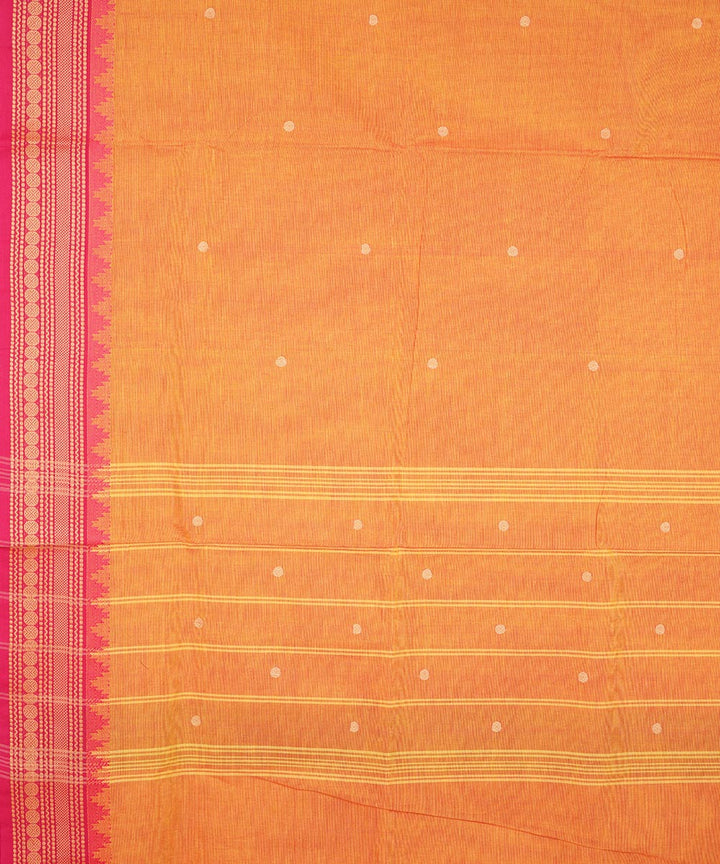 Orange pink border cotton venkatagiri handloom saree