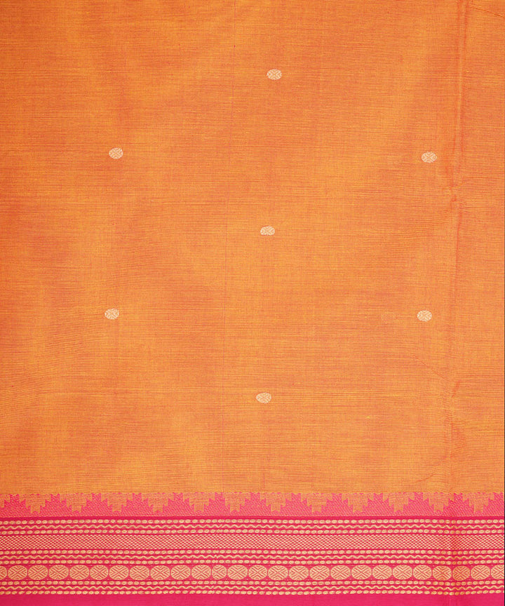 Orange pink border cotton venkatagiri handloom saree