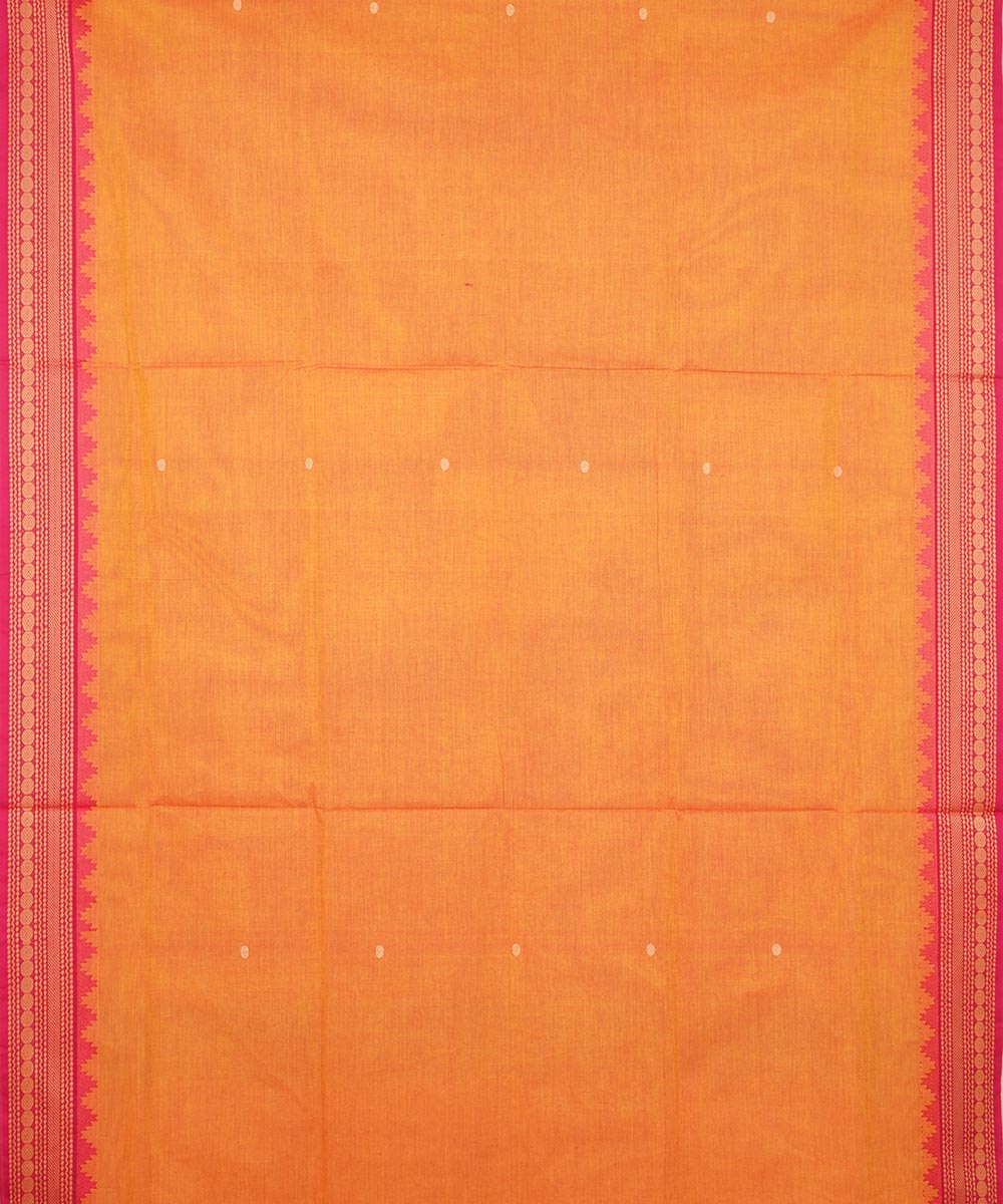 Orange pink border cotton venkatagiri handloom saree
