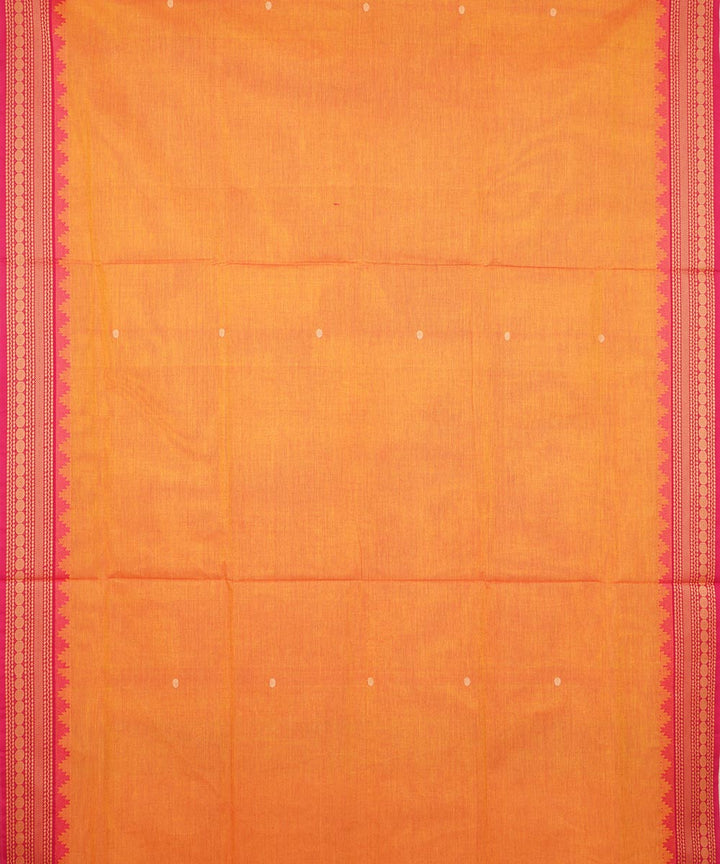 Orange pink border cotton venkatagiri handloom saree