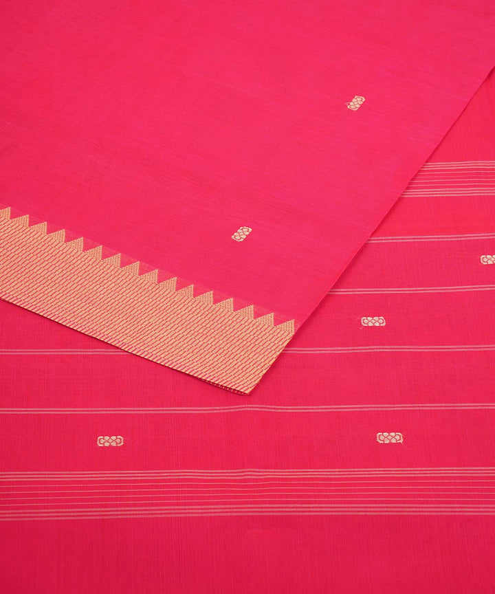 French pink cotton venkatagiri handwoven saree