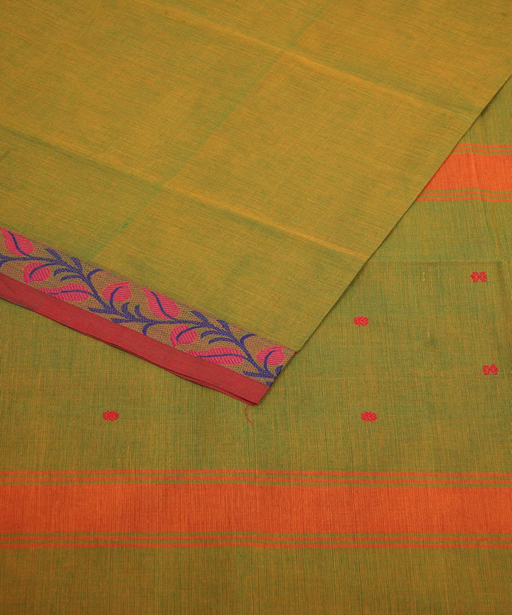 Dark green magenta border cotton venkatagiri handloom saree