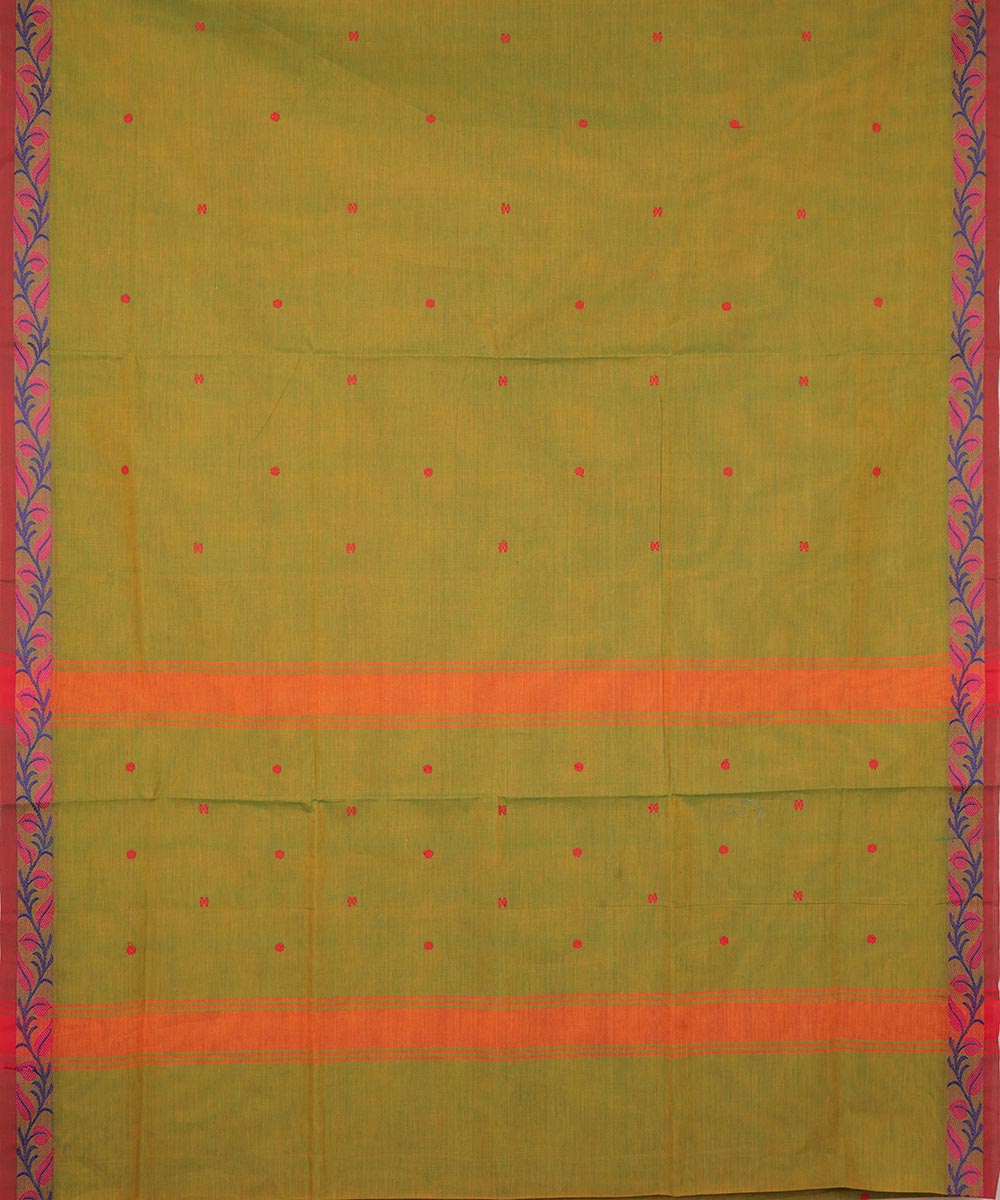 Dark green magenta border cotton venkatagiri handloom saree