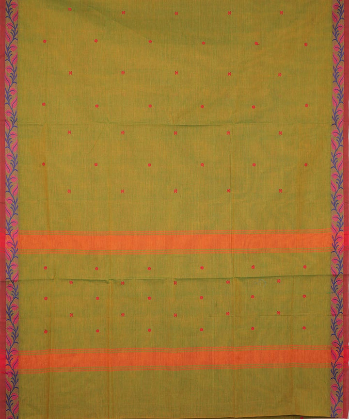 Dark green magenta border cotton venkatagiri handloom saree