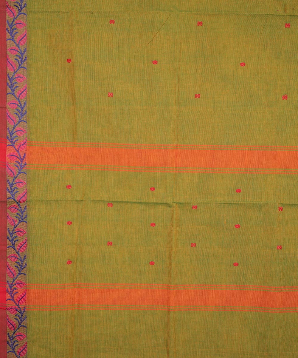 Dark green magenta border cotton venkatagiri handloom saree