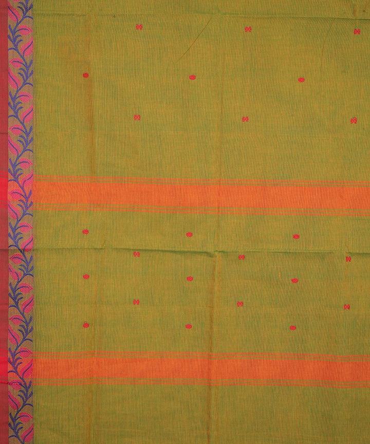 Dark green magenta border cotton venkatagiri handloom saree