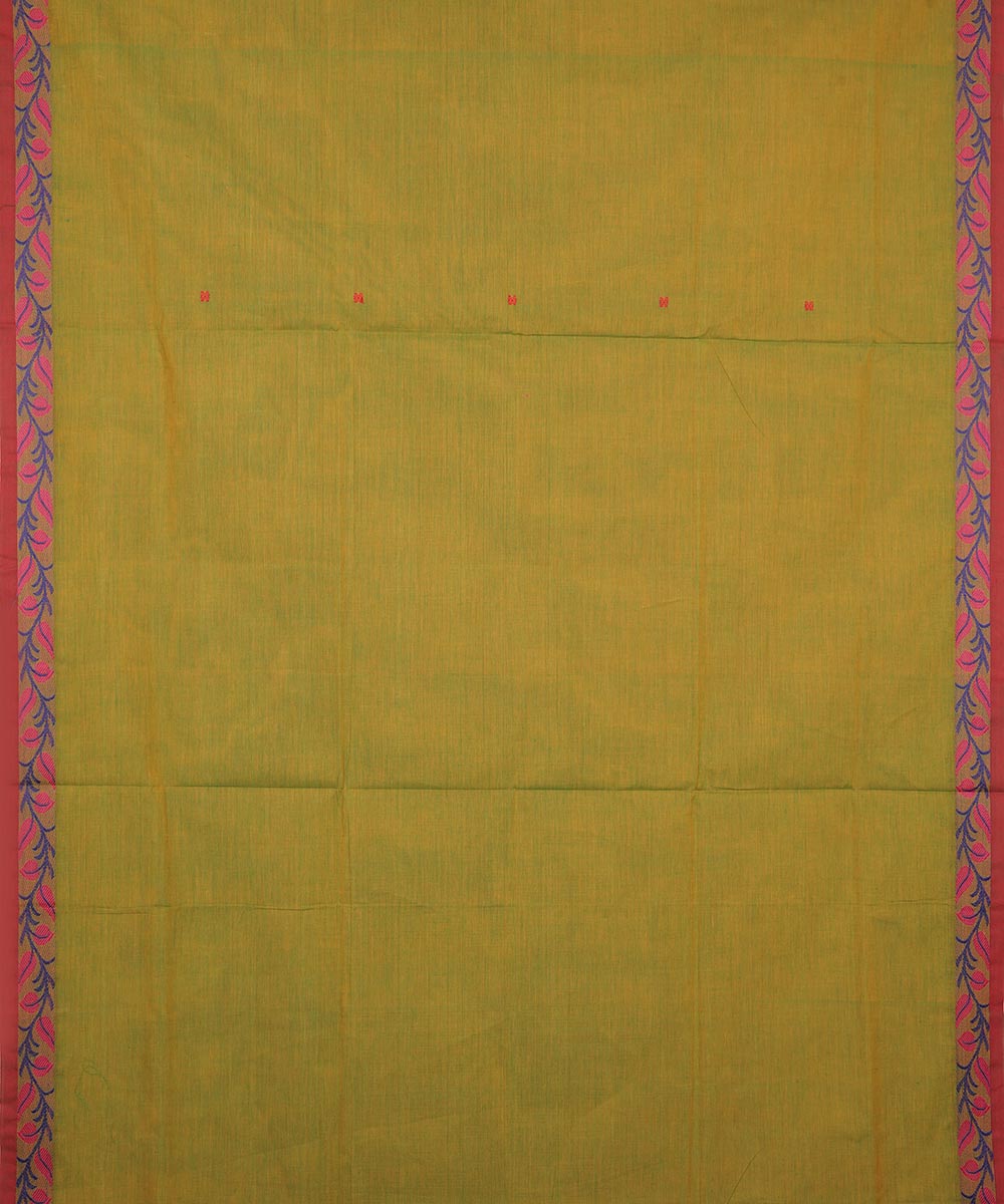 Dark green magenta border cotton venkatagiri handloom saree