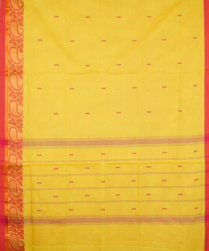 Yellow red border cotton venkatagiri handloom saree
