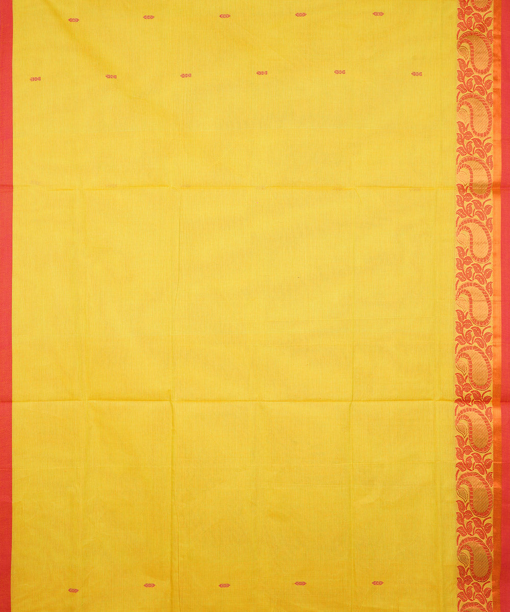 Yellow red border cotton venkatagiri handloom saree
