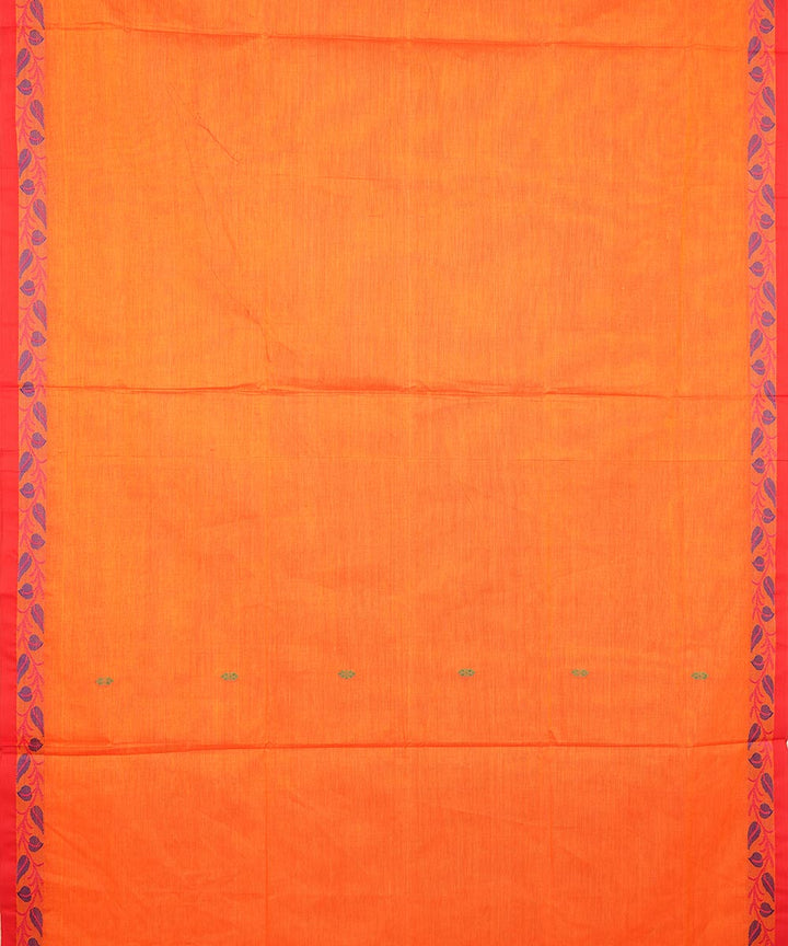 Orange red border cotton venkatagiri handloom saree
