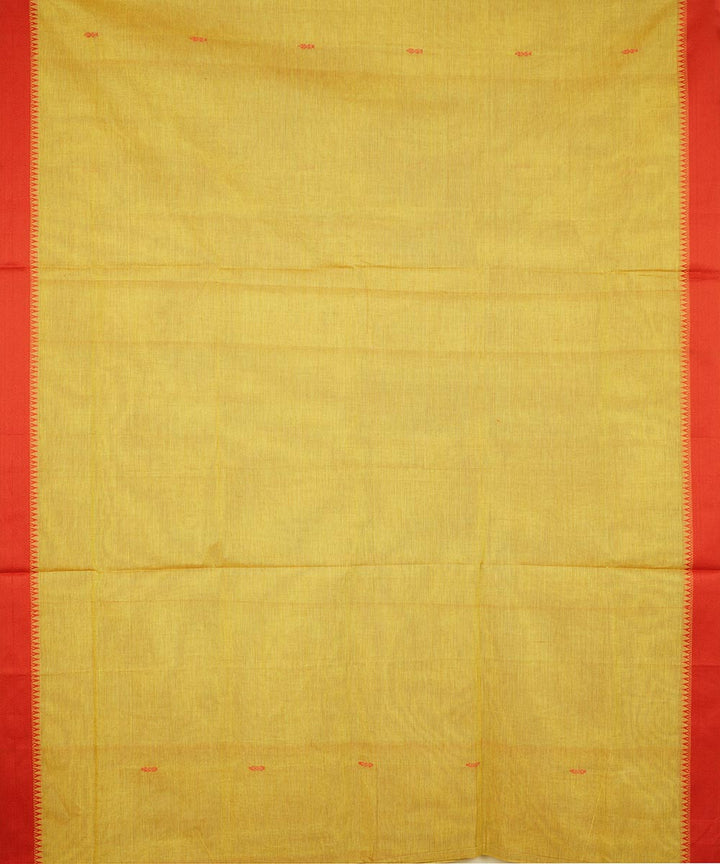 Cyber green orange border cotton venkatagiri handwoven saree