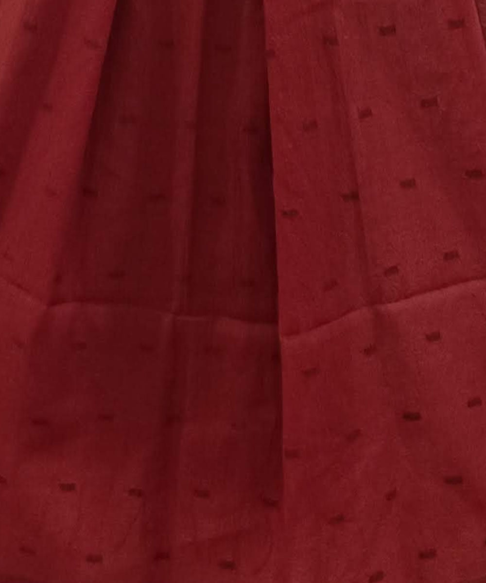 Maroon handwoven cotton jamdani dupatta