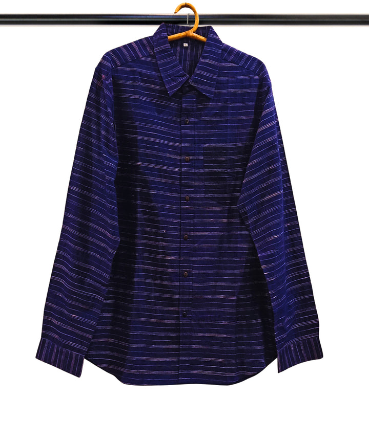 Navy blue white full sleeve shirt