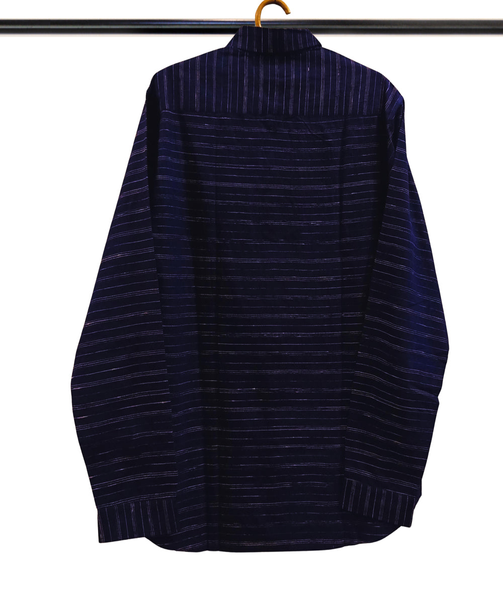 Navy blue white full sleeve shirt