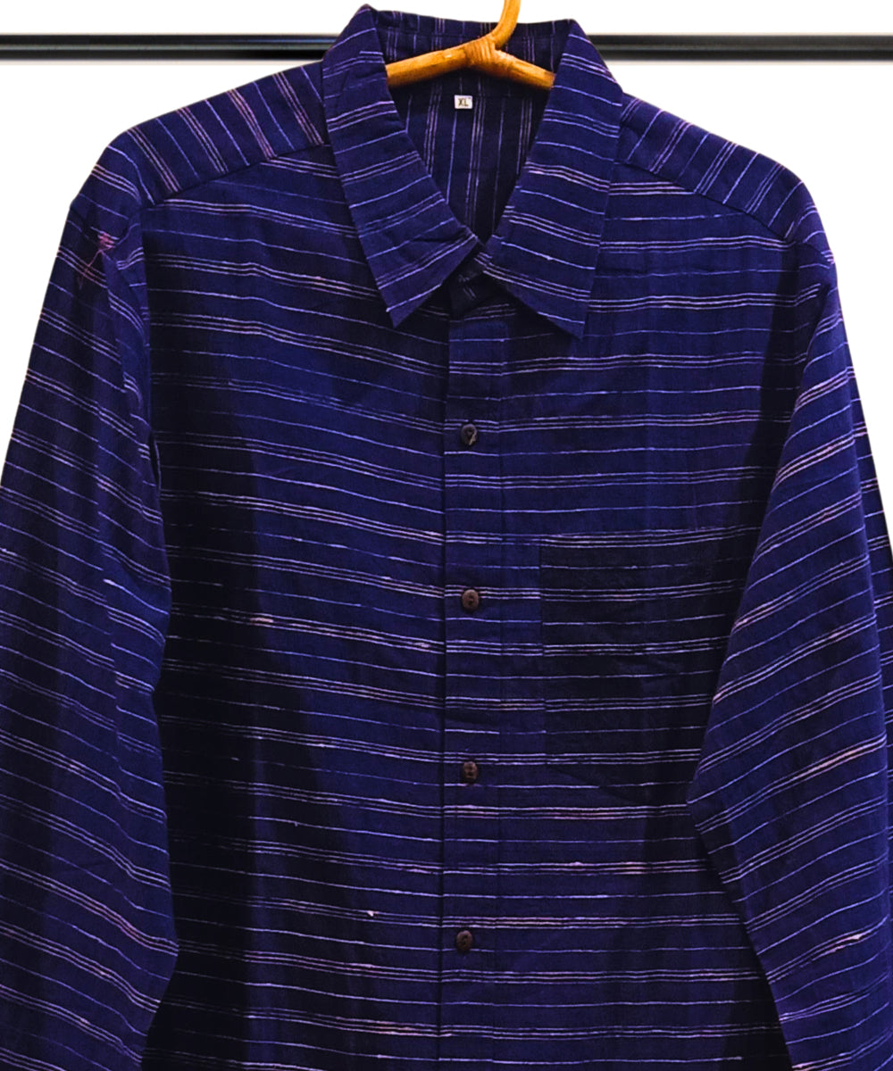 Navy blue white full sleeve shirt