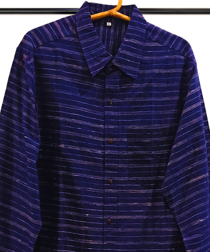 Navy blue white full sleeve shirt