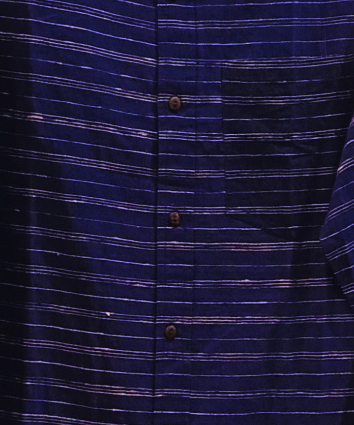 Navy blue white full sleeve shirt