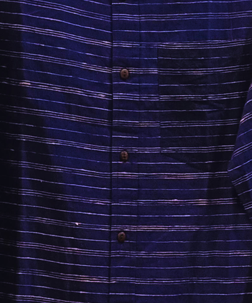 Navy blue white full sleeve shirt