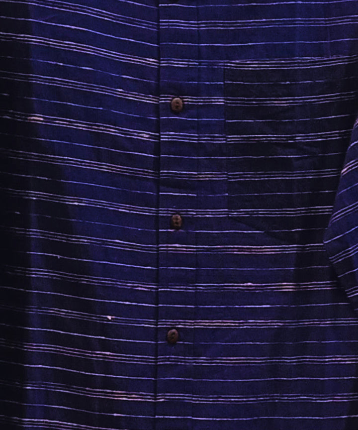 Navy blue white full sleeve shirt