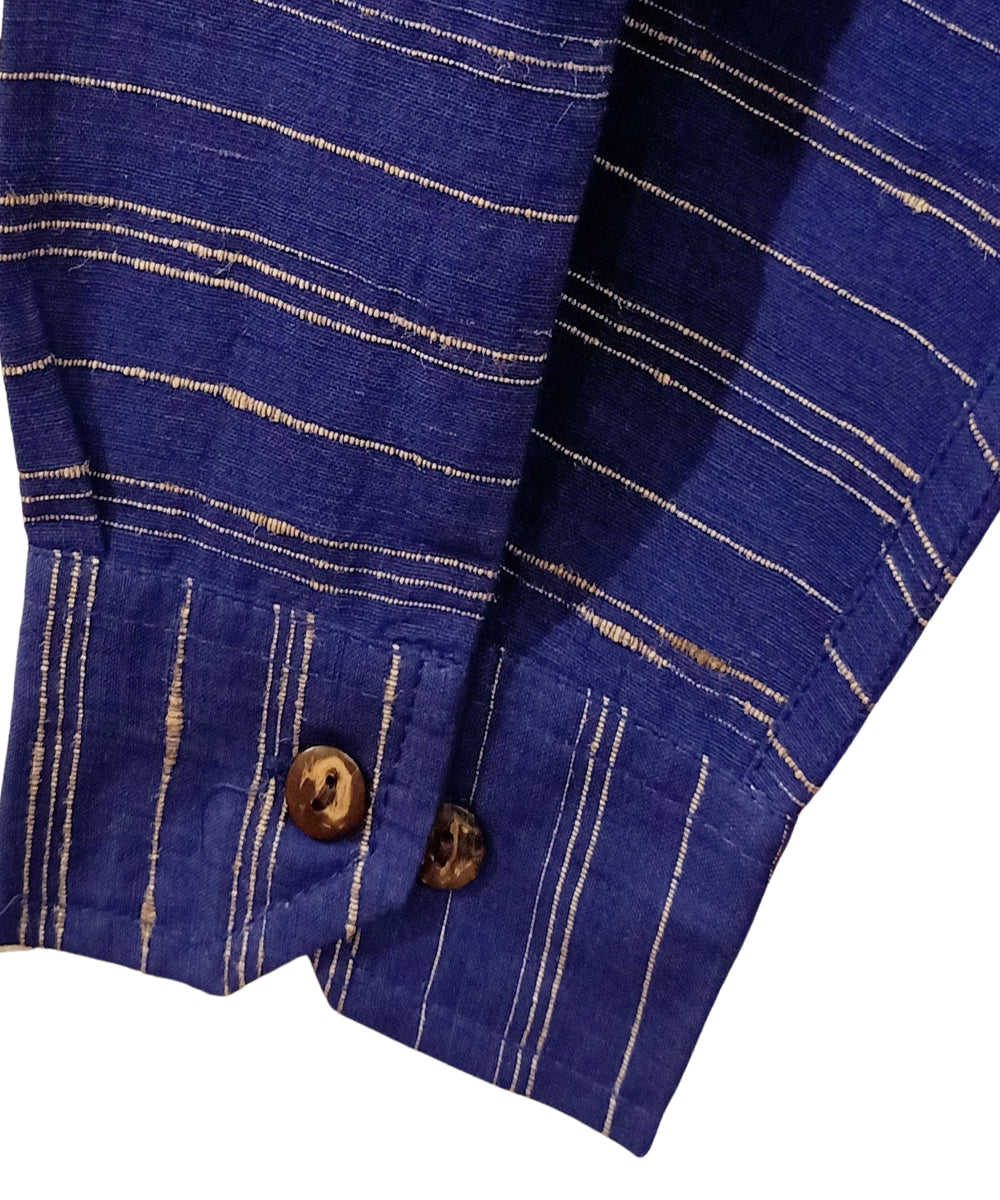 Navy blue white full sleeve shirt