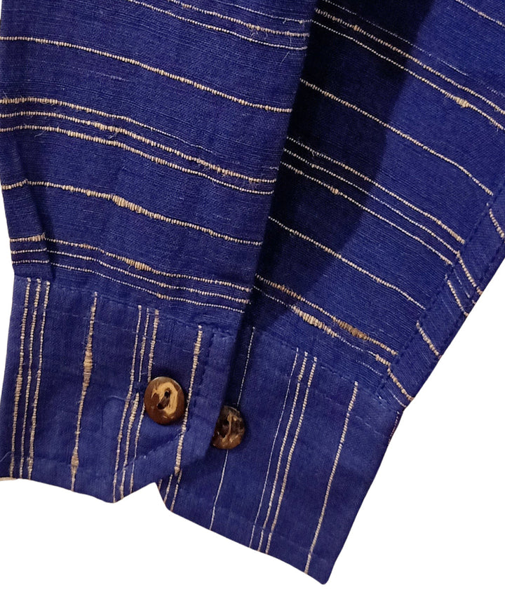 Navy blue white full sleeve shirt