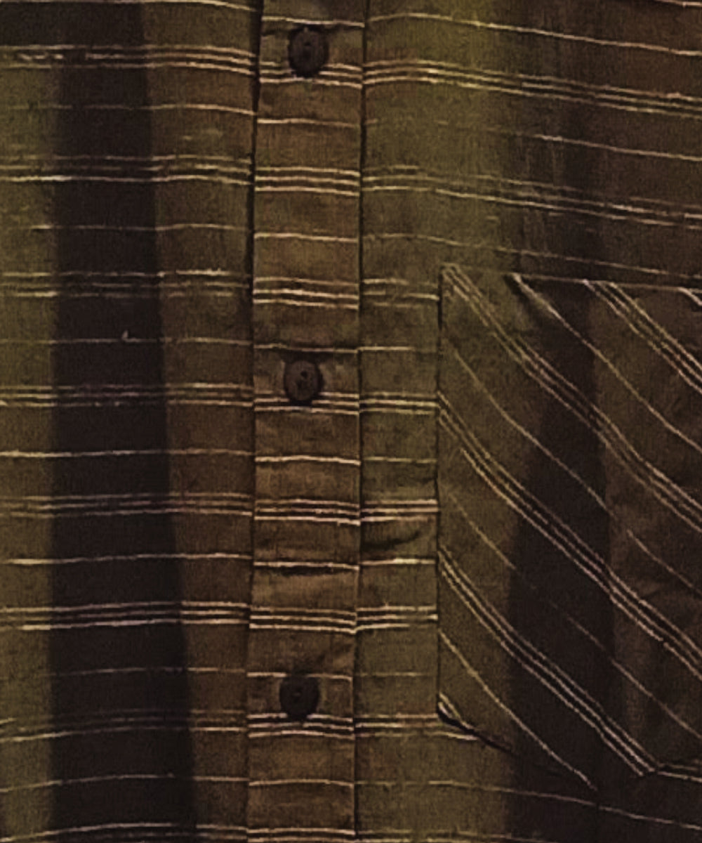 Olive green white full sleeve shirt