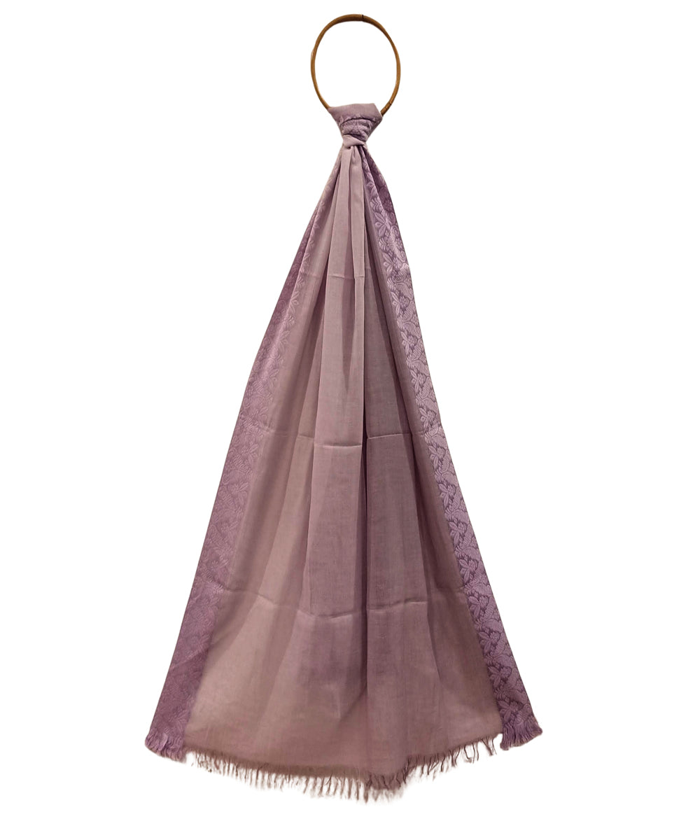 Purple handwoven cotton bengal dupatta