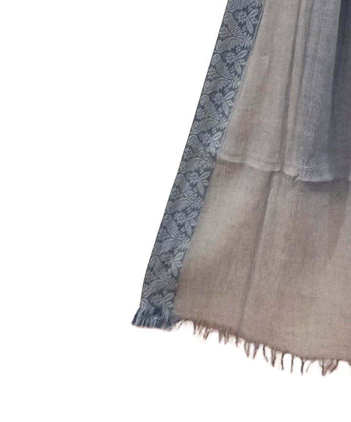 Navy blue handwoven cotton bengal dupatta