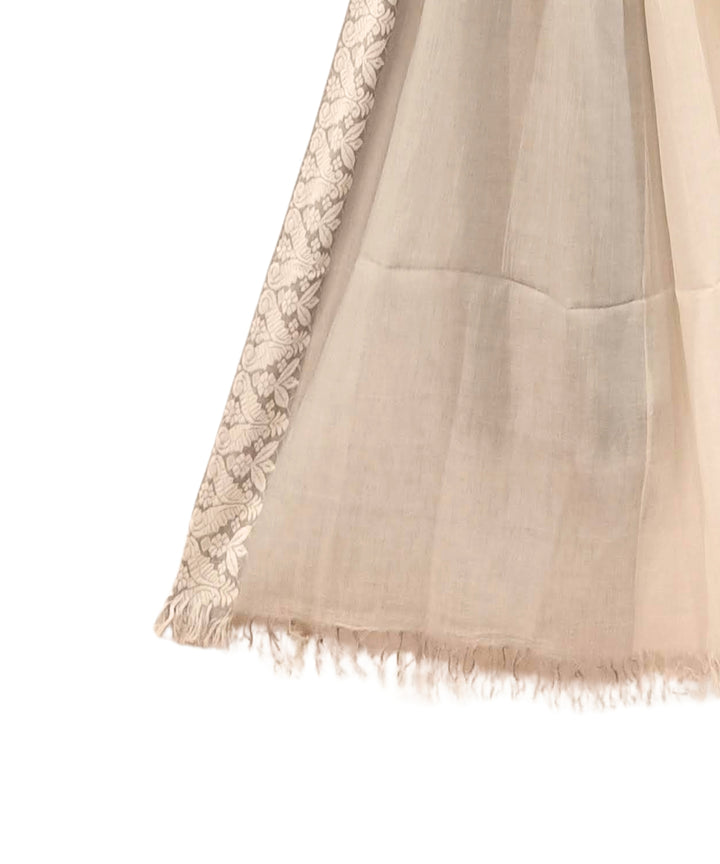 White handwoven bengal cotton dupatta