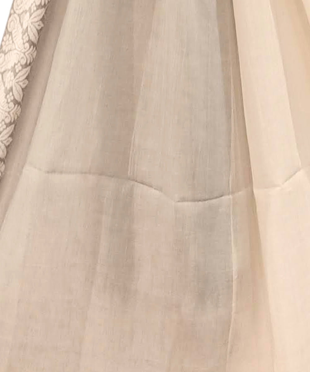 White handwoven bengal cotton dupatta