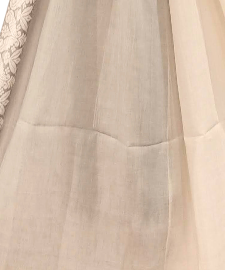 White handwoven bengal cotton dupatta