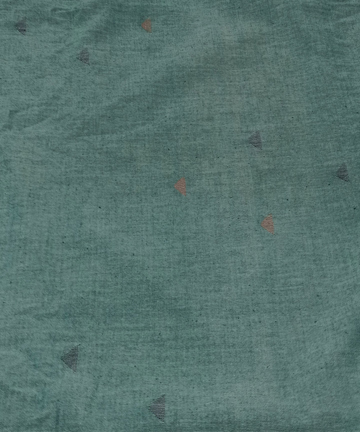 Sea green multicolour motifs handwoven cotton jamdani fabric