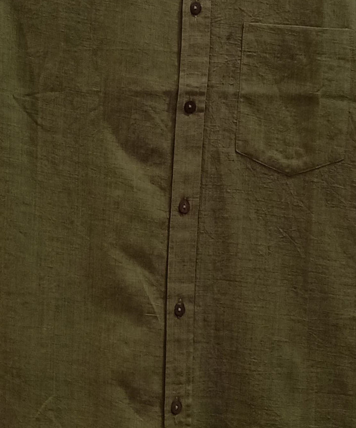 Olive green half sleeve olive green shirt
