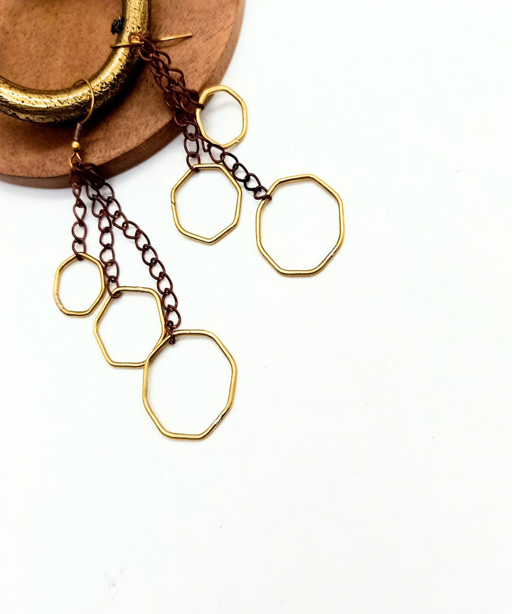 Hand made rust copper earring